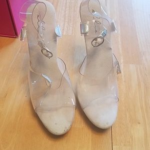 Clear heels for figure competition
